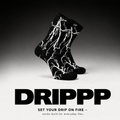 DRIPPP Thunder Crew Socks (Single Pair) | Lightning Design Aesthetic Socks | Premium Cotton Streetwear Socks