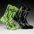 DRIPPP Thunder Crew Socks (Single Pair) | Lightning Design Aesthetic Socks Pack of 2 | Premium Cotton Streetwear Socks