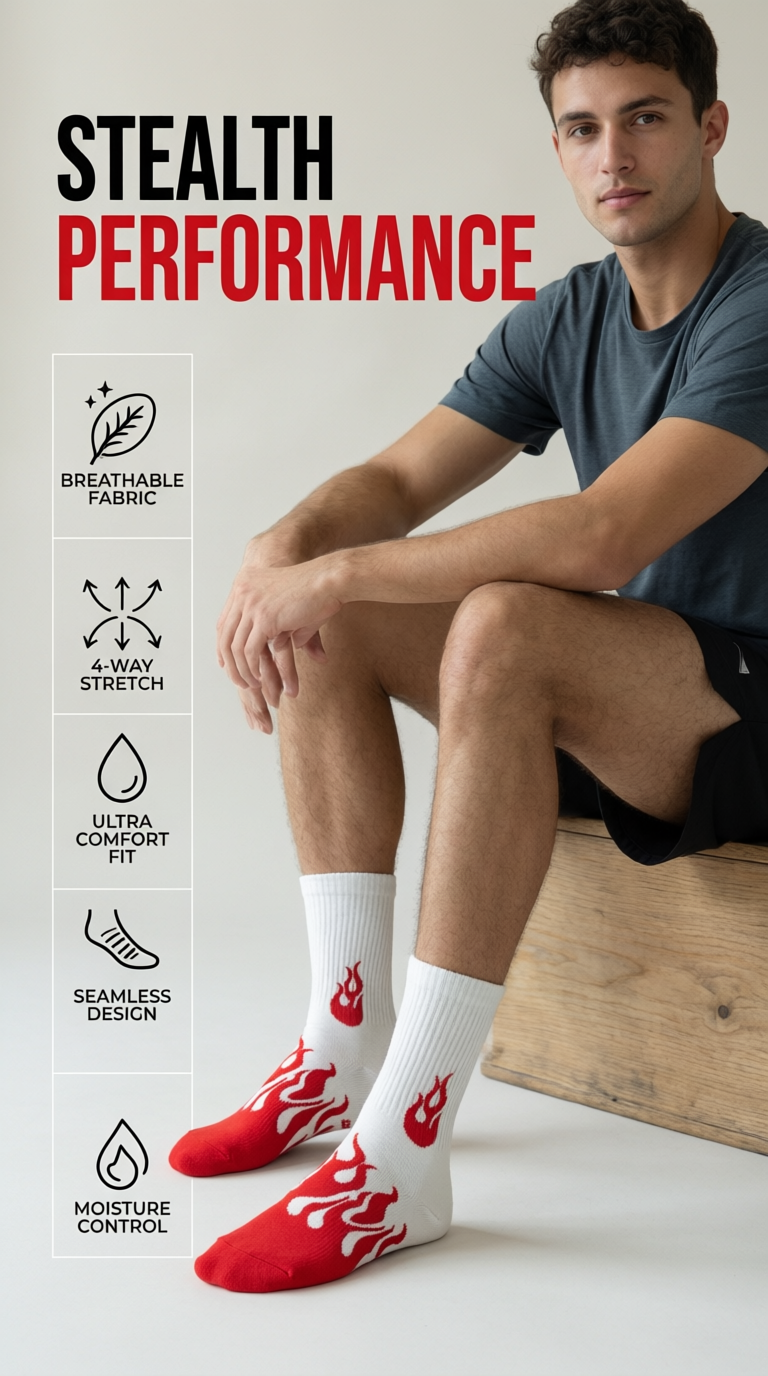 Flame Crew Socks for Men & Women 🔥 | Premium Cotton Streetwear | Drippp