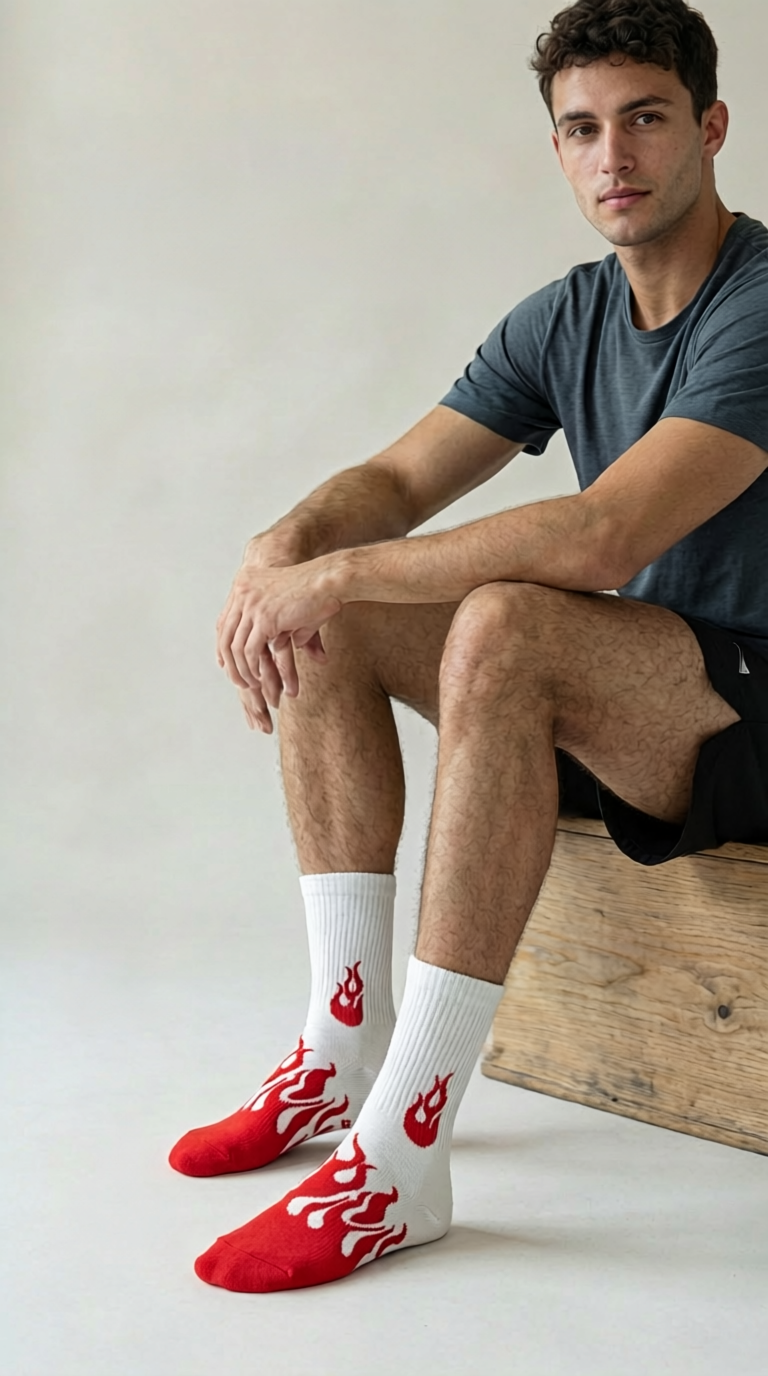 Flame Crew Socks for Men & Women 🔥 | Premium Cotton Streetwear | Drippp