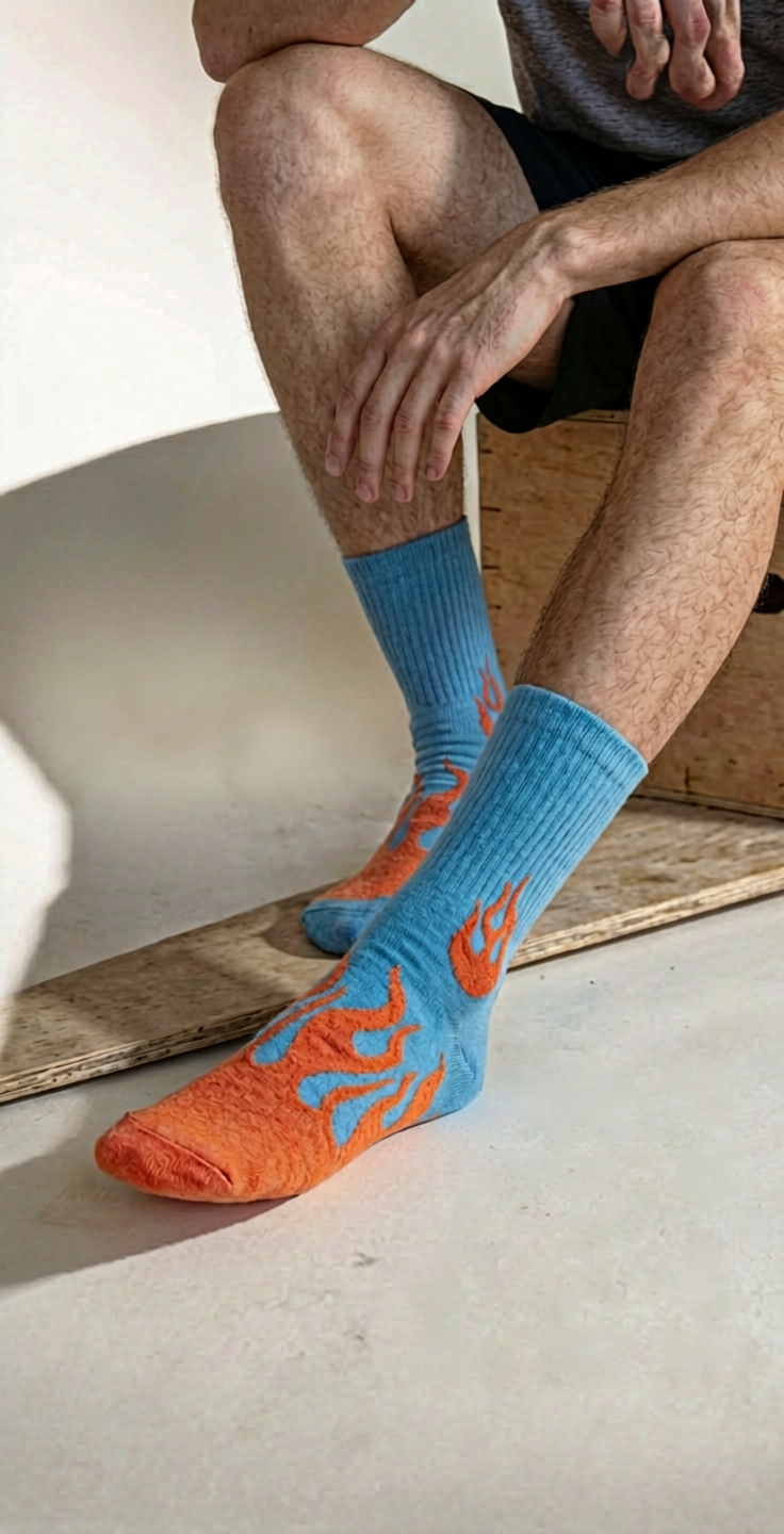 Flame Crew Socks for Men & Women 🔥 | Premium Cotton Streetwear | Drippp