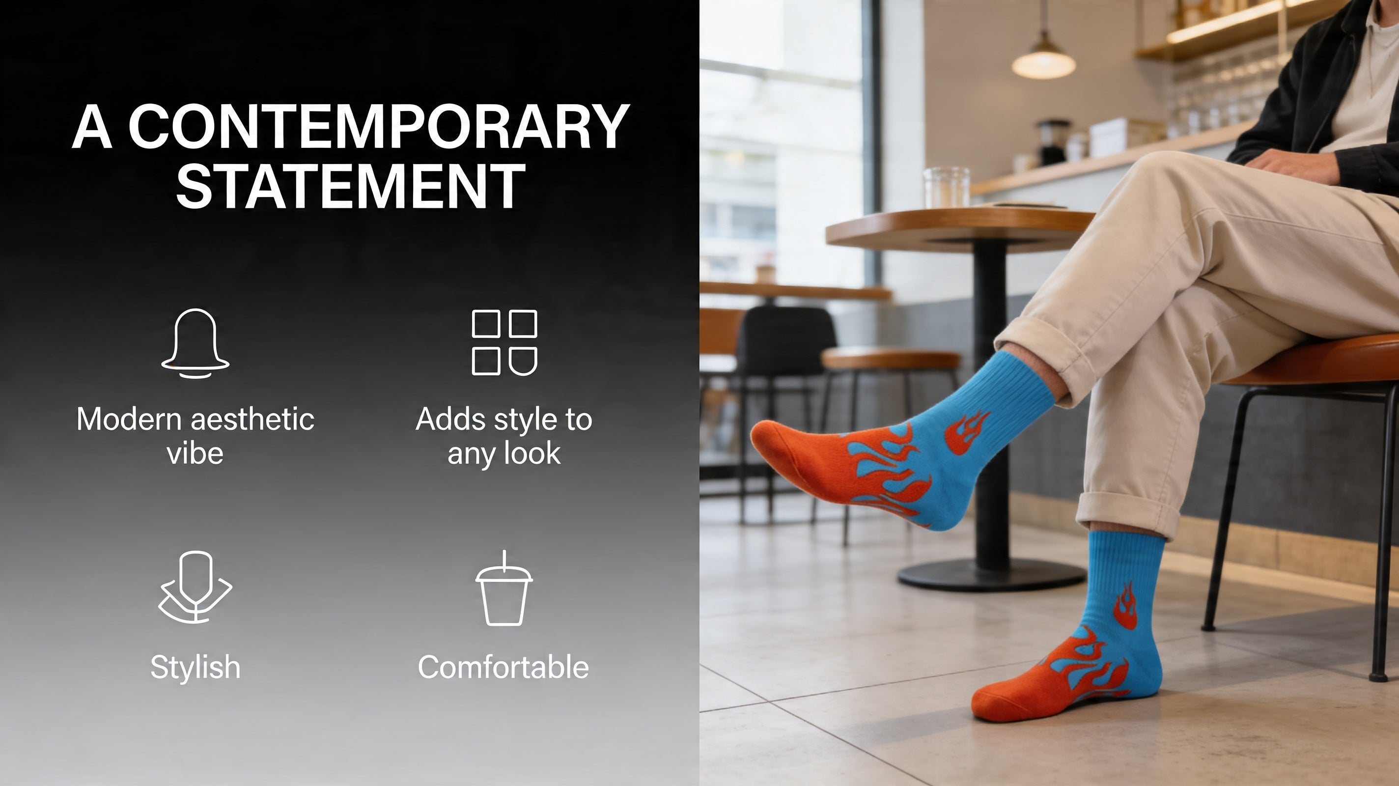Flame Crew Socks for Men & Women 🔥 | Premium Cotton Streetwear | Drippp