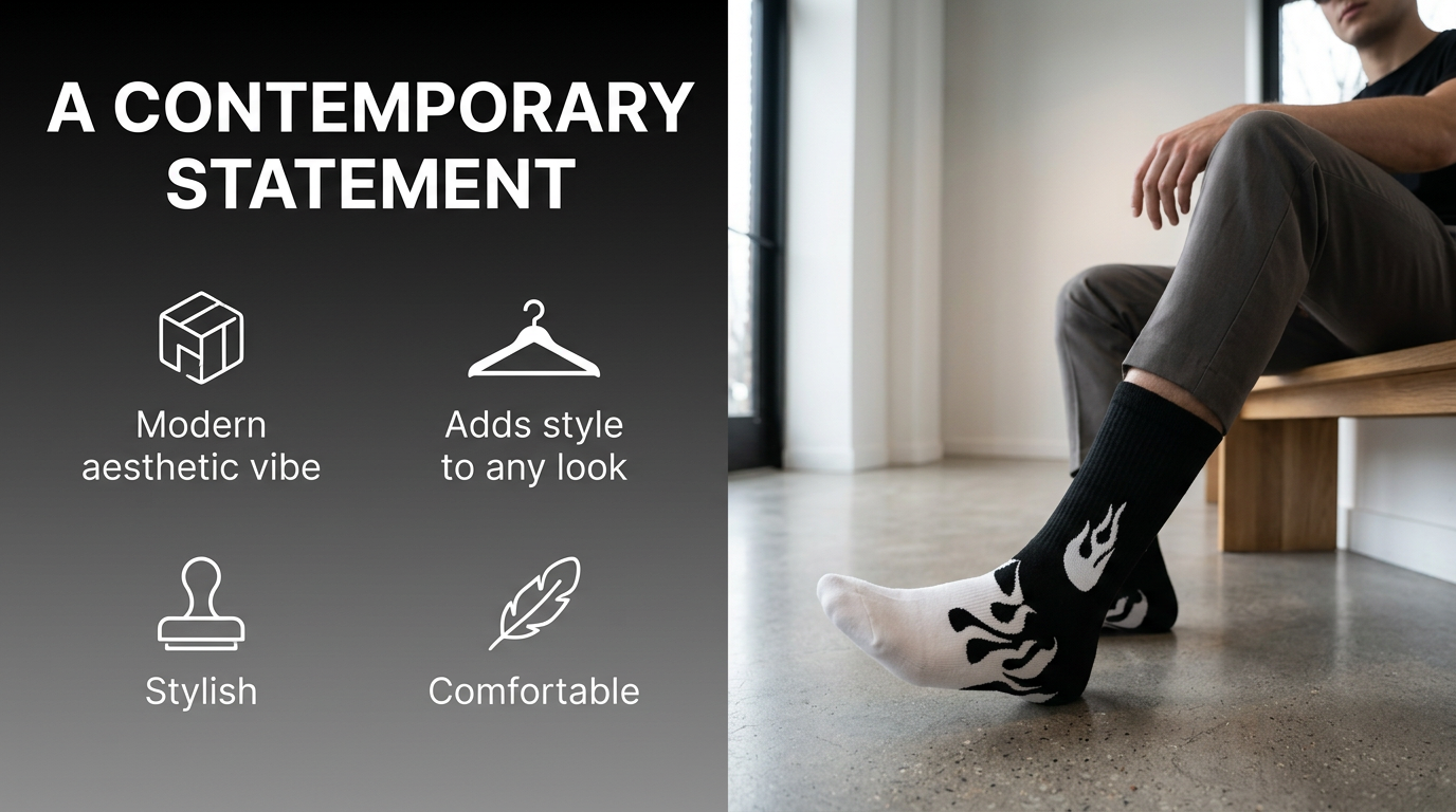 Flame Crew Socks for Men & Women 🔥 | Premium Cotton Streetwear | Drippp