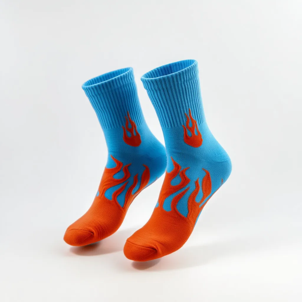Flame Crew Socks for Men & Women 🔥 | Premium Cotton Streetwear | Drippp