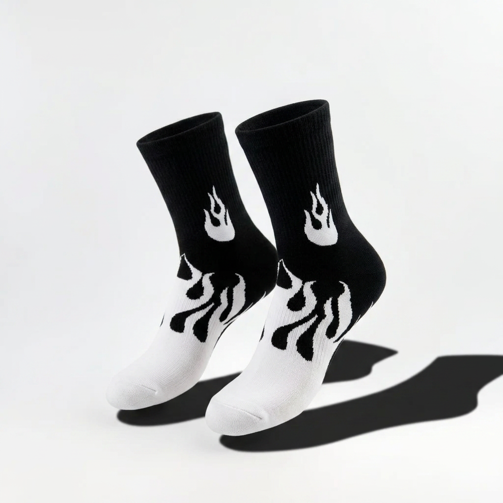 Flame Crew Socks for Men & Women 🔥 | Premium Cotton Streetwear | Drippp