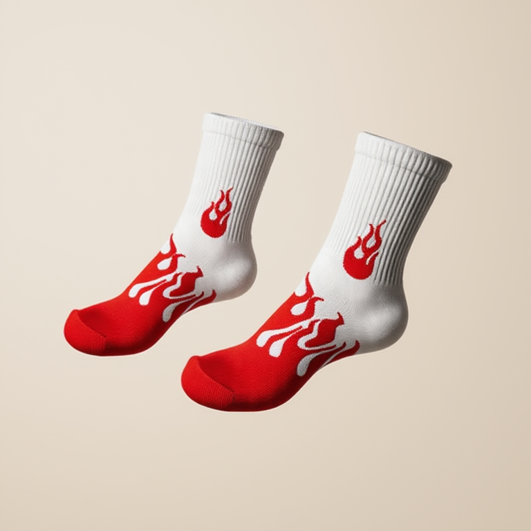 Flame Crew Socks for Men & Women 🔥 | Premium Cotton Streetwear | Drippp