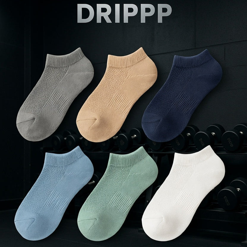 Men & Women Ankle Socks Pack of 6 | Breathable Cotton Low Cut Socks | Everyday Comfort Drippp Socks