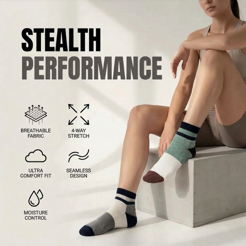 Aesthetic Cotton Ankle Socks (Pack of 5) | Soft Breathable Everyday Socks | Multicolor Comfort Fit