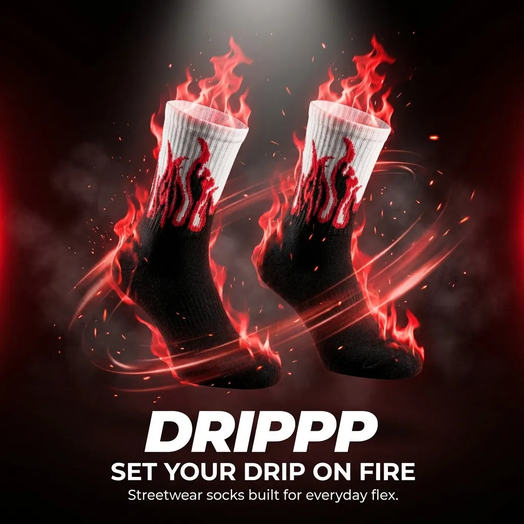 Blaze Red Flame Socks