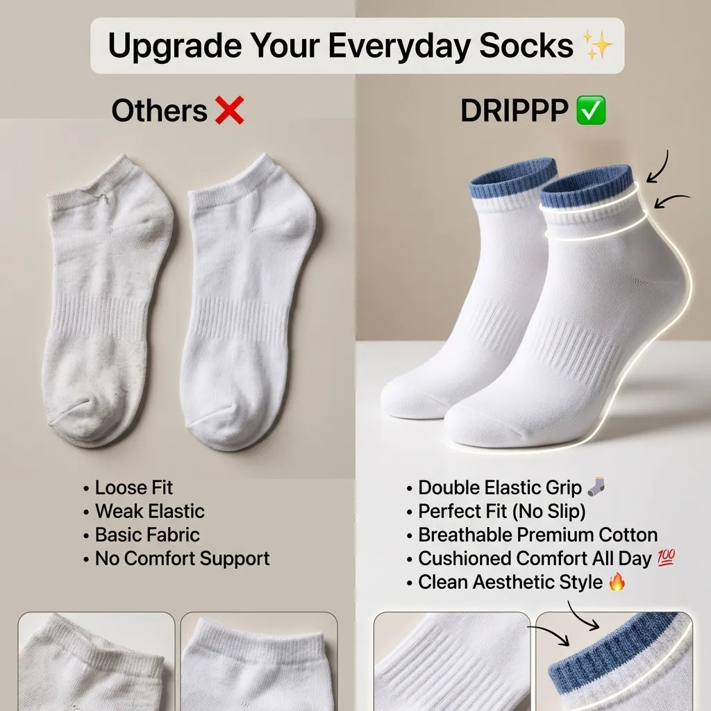 DRIPPP Core Everyday Ankle Socks 🧦 | Clean Comfort Fit