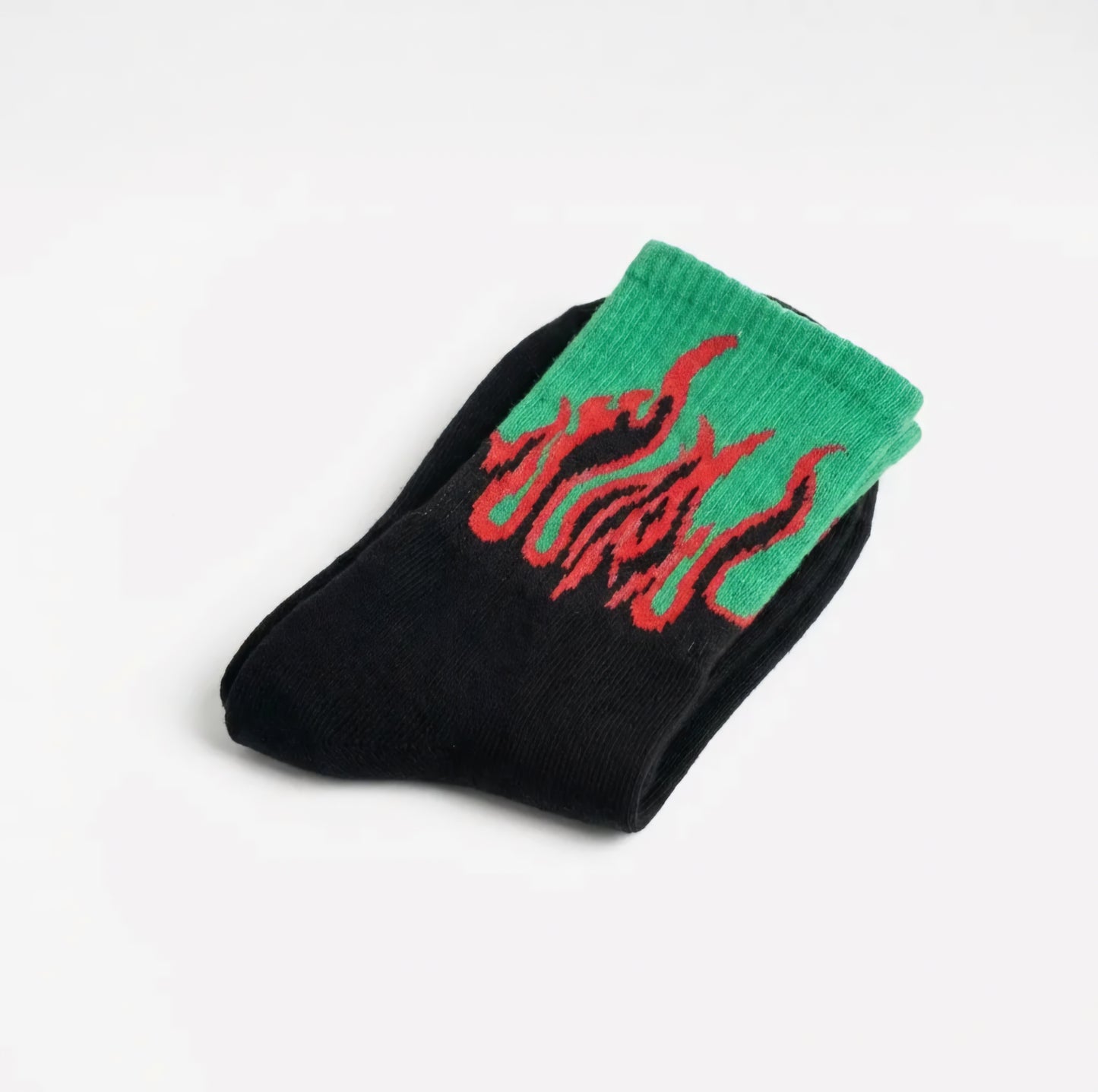 Venom Green Flame Socks