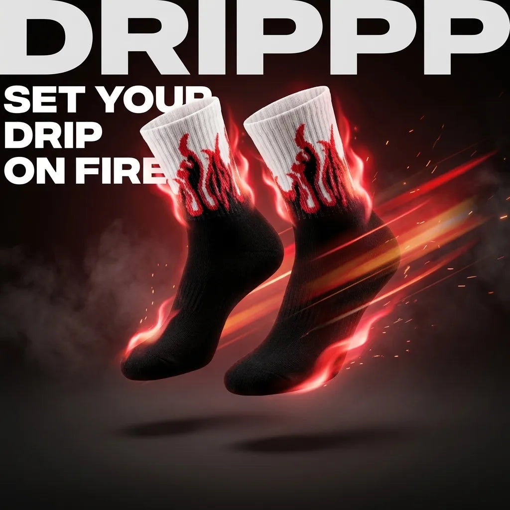 Blaze Red Flame Socks