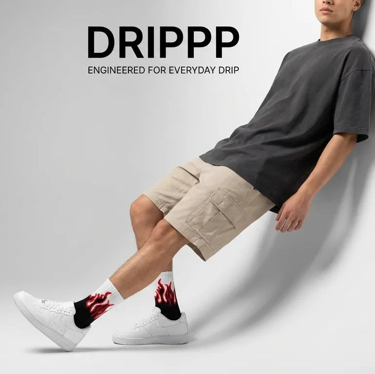 Blaze Red Flame Socks