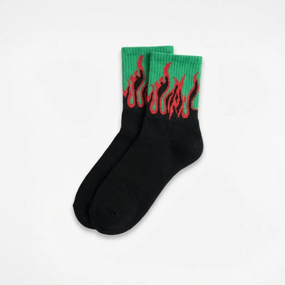 Venom Green Flame Socks